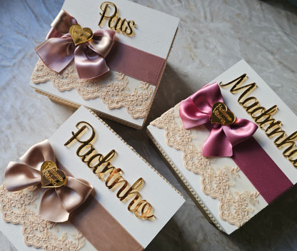 Caixas Padrinhos e Pais "Vitória ♡"