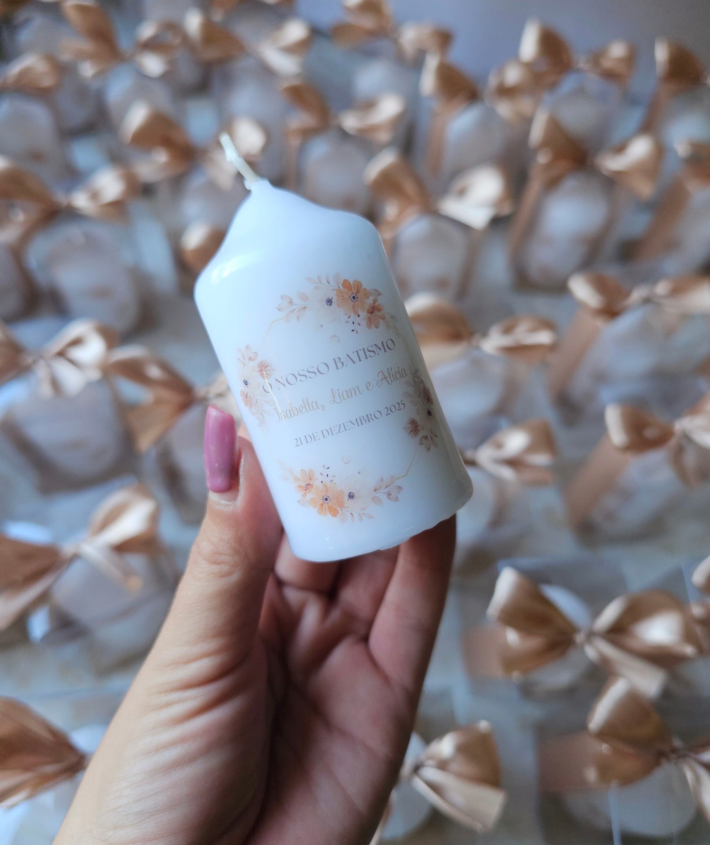 Velas personalizadas em caixa "Tons neutros"