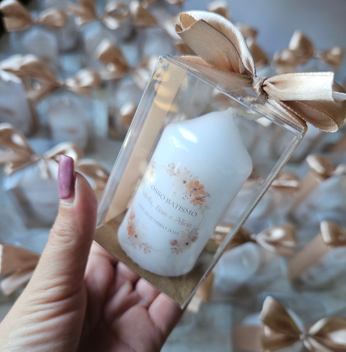 Velas personalizadas em caixa "Tons neutros"