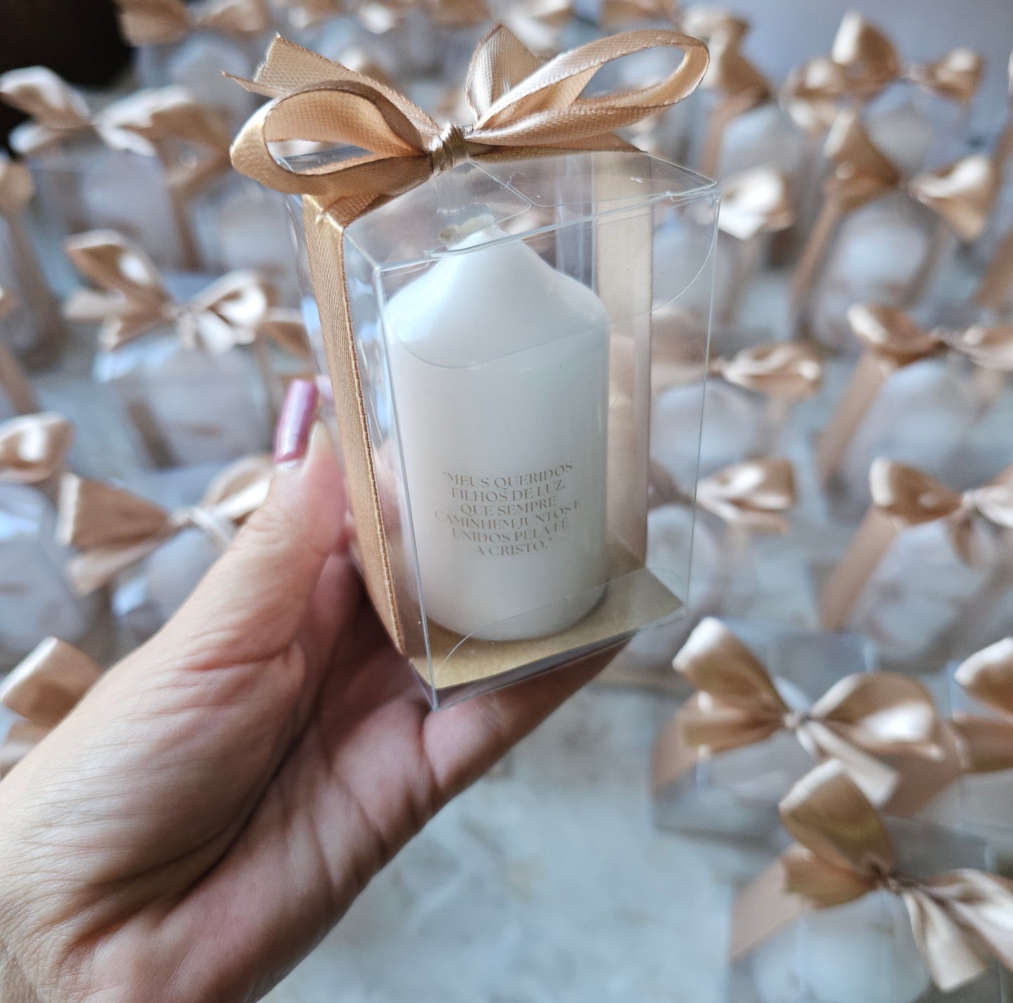 Velas personalizadas em caixa "Tons neutros"