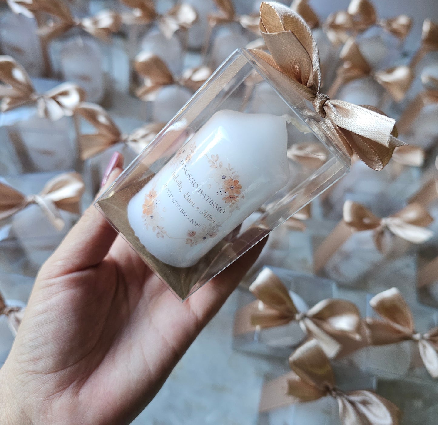 Velas personalizadas em caixa "Tons neutros"