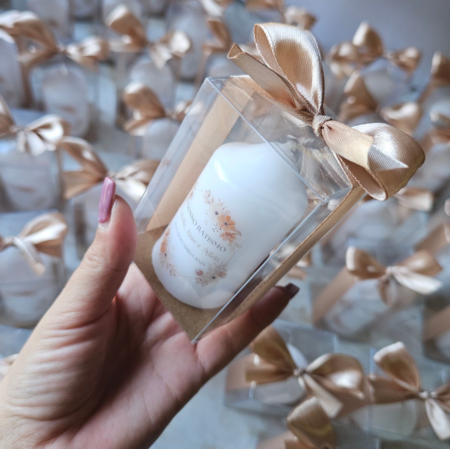 Velas personalizadas em caixa "Tons neutros"