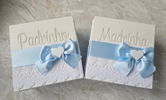 Caixas personalizadas Padrinhos "Baby blue"