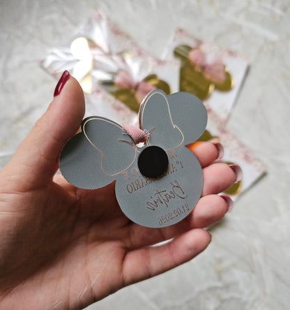 Íman acrílico dourado espelhado "Minnie"