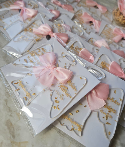 Íman Anjo "Acrílico com flocos d' ouro"