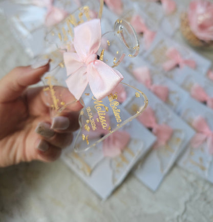 Íman Anjo "Acrílico com flocos d' ouro"