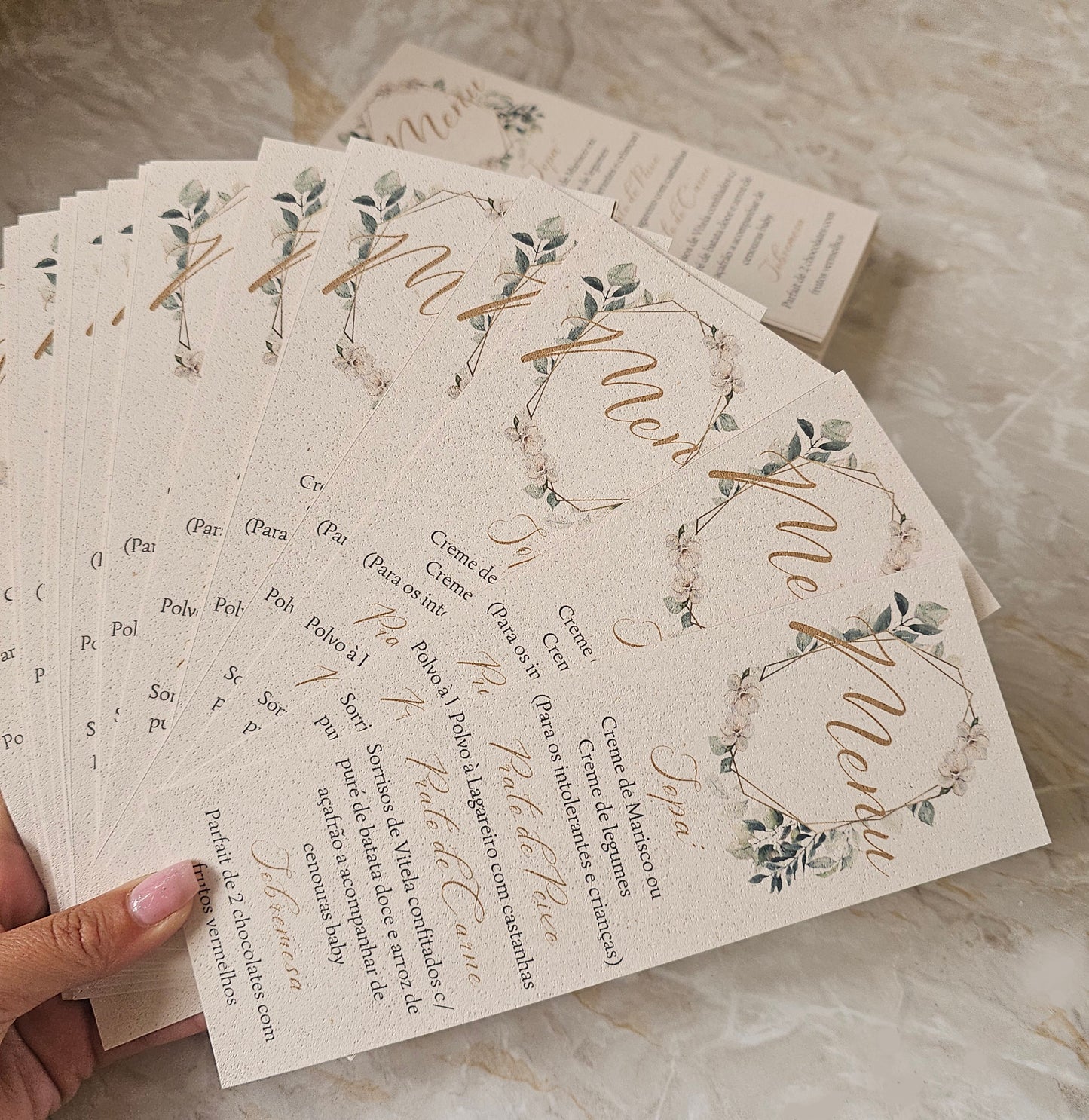 Menus personalizados "Floral Verde"