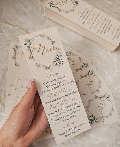 Menus personalizados "Floral Verde"