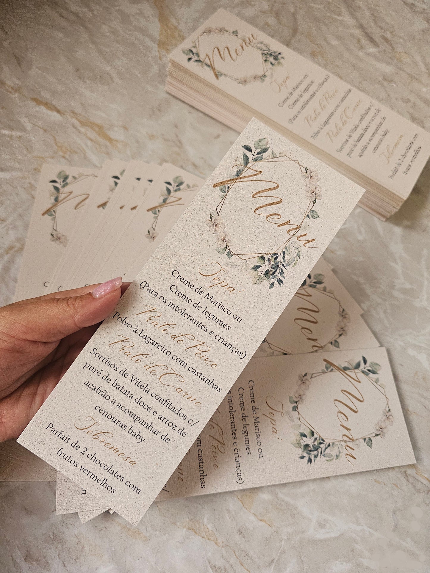 Menus personalizados "Floral Verde"