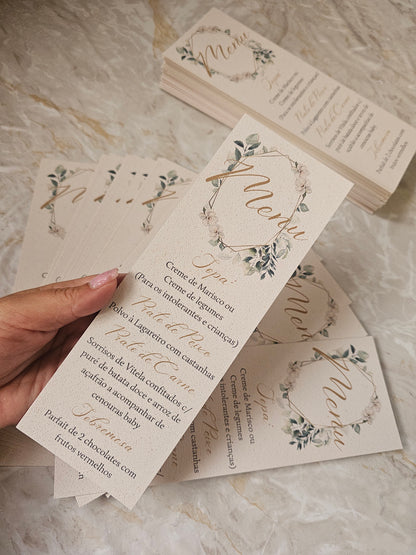 Menus personalizados "Floral Verde"