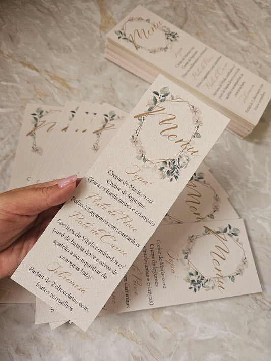 Menus personalizados "Floral Verde"