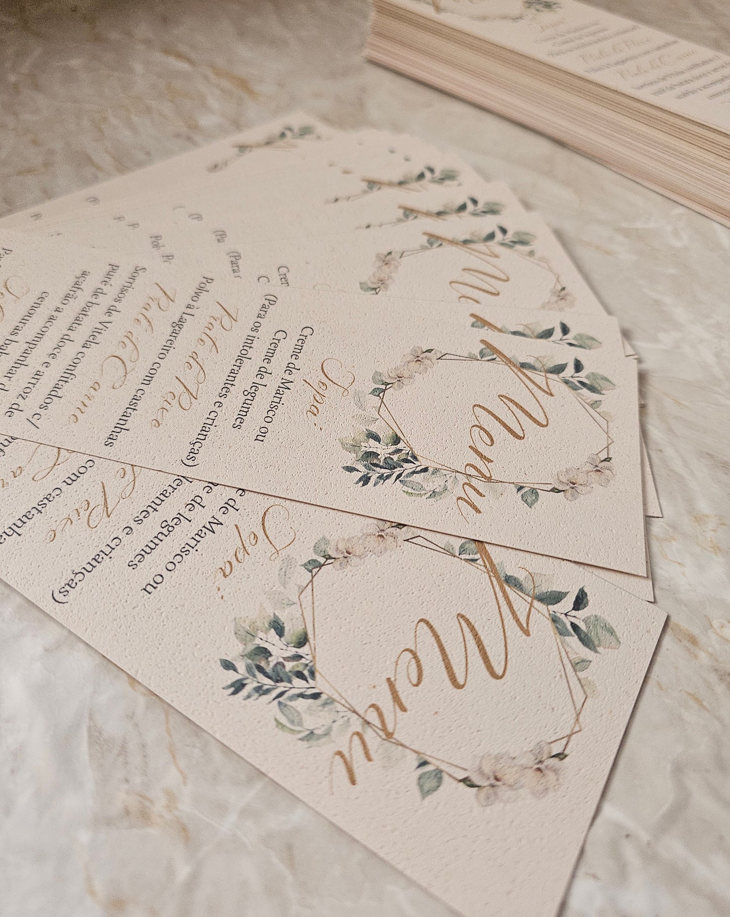 Menus personalizados "Floral Verde"