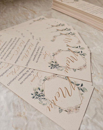 Menus personalizados "Floral Verde"