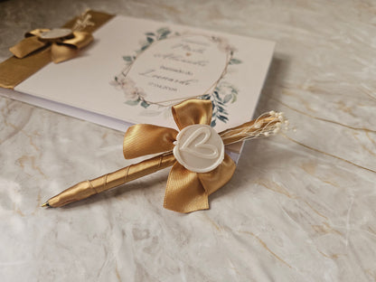 Livro de honra Casamento + batismo Floral