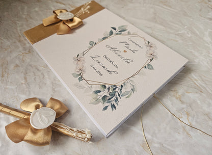 Livro de honra Casamento + batismo Floral
