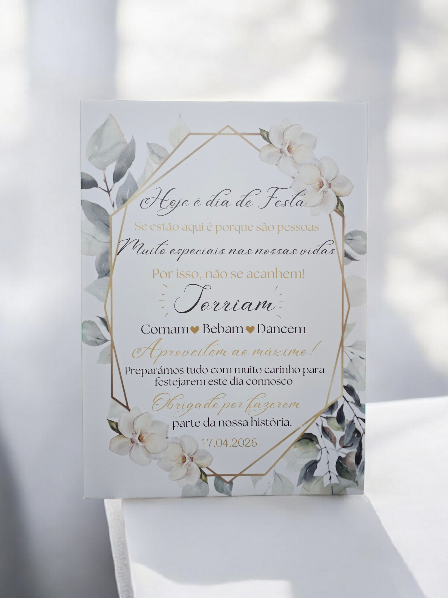 Placa de boas vindas floral