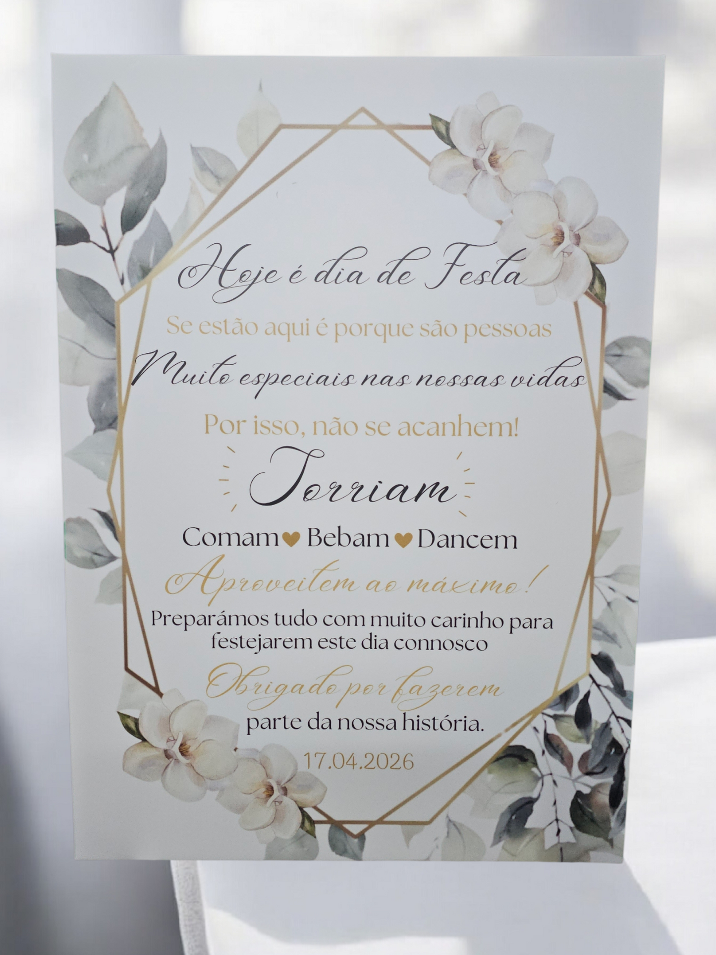 Placa de boas vindas floral
