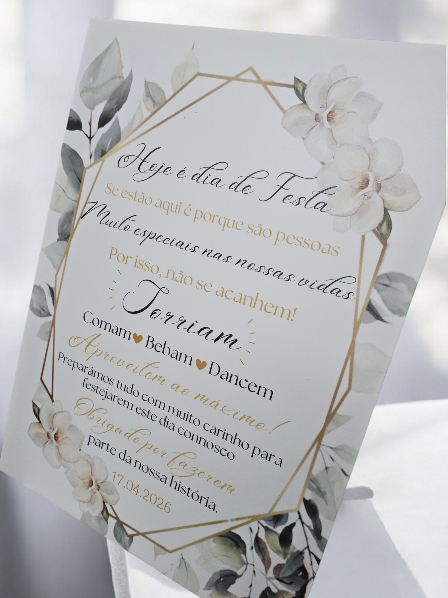 Placa de boas vindas floral