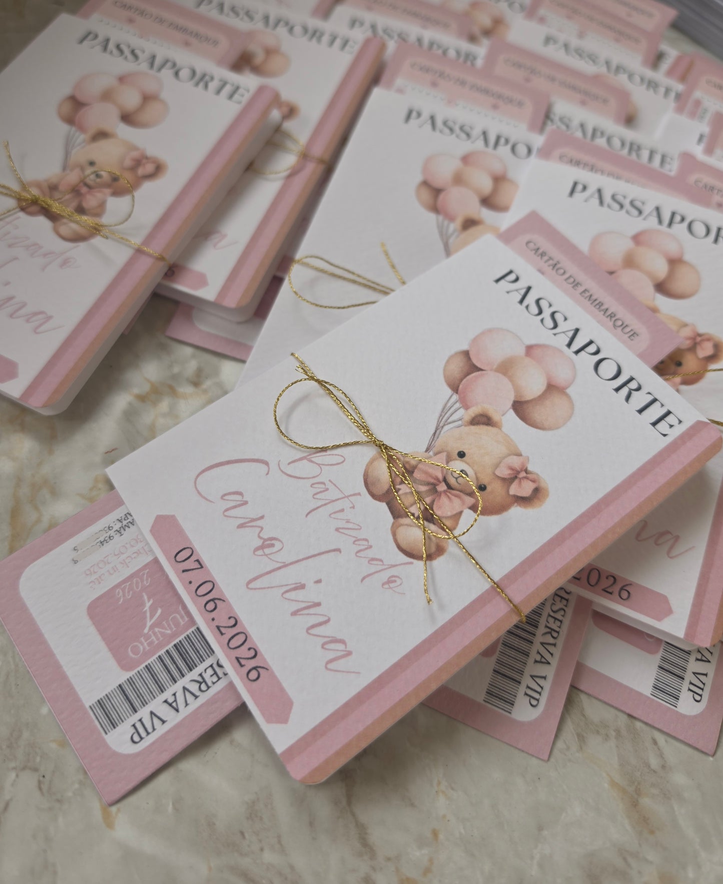 Convite passaporte "Ursinha"