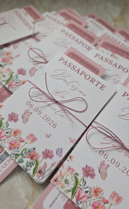 Convite Passaporte floral "Gabriela"