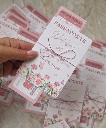 Convite Passaporte floral "Gabriela"