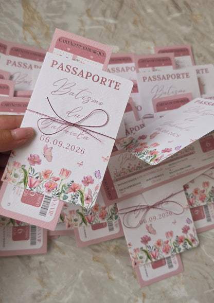 Convite Passaporte floral "Gabriela"