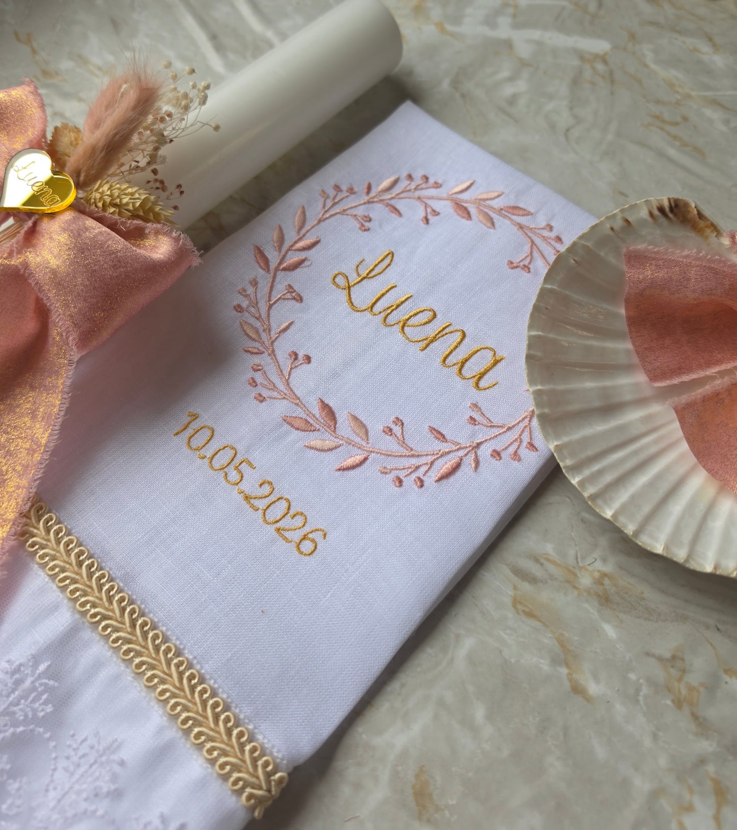 Conjunto de Batismo "Luena" rose
