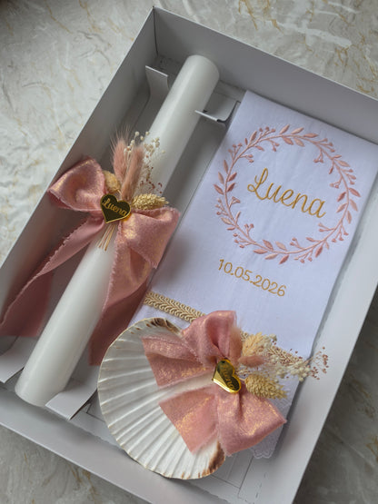 Conjunto de Batismo "Luena" rose