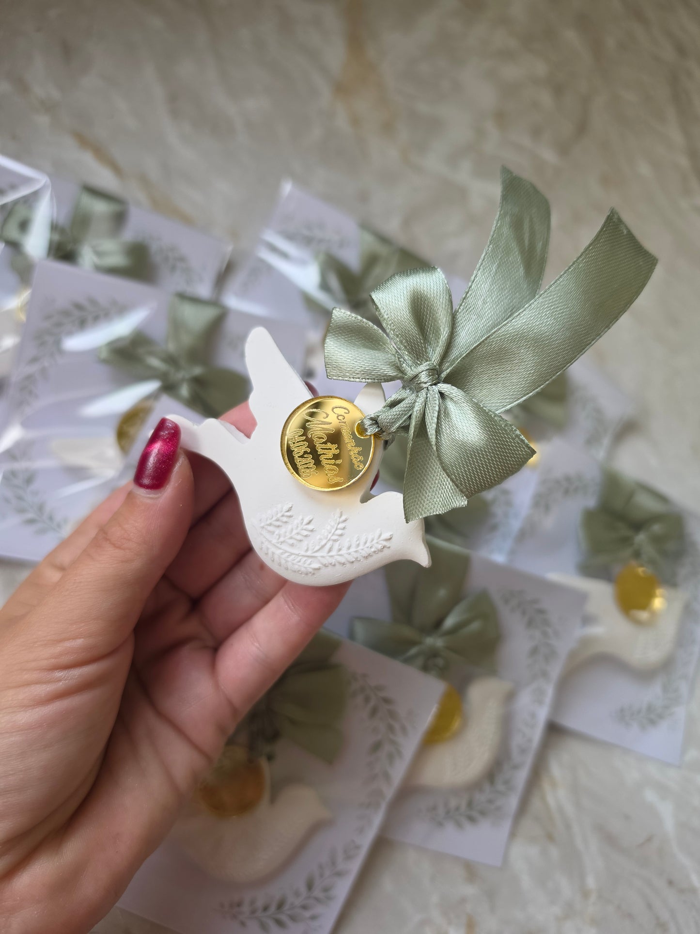 Pomba gesso perfumado "Comunhão"