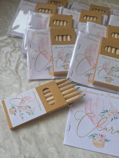 Kit lápis de colorir + livro balão 🩷