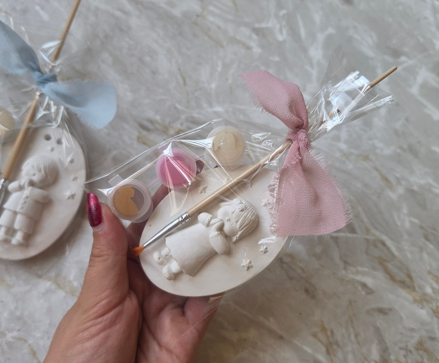 Kit colorir gesso 🩷🩵💛