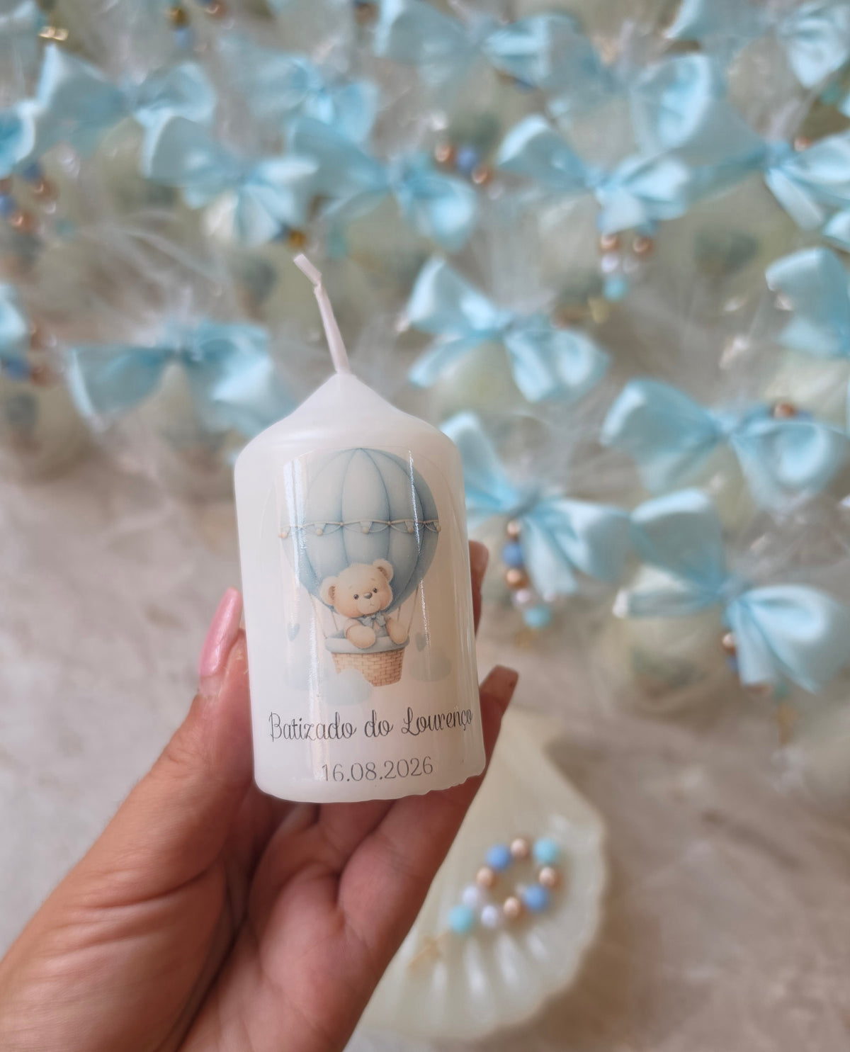 Vela personalizada + mini dezena 🐻