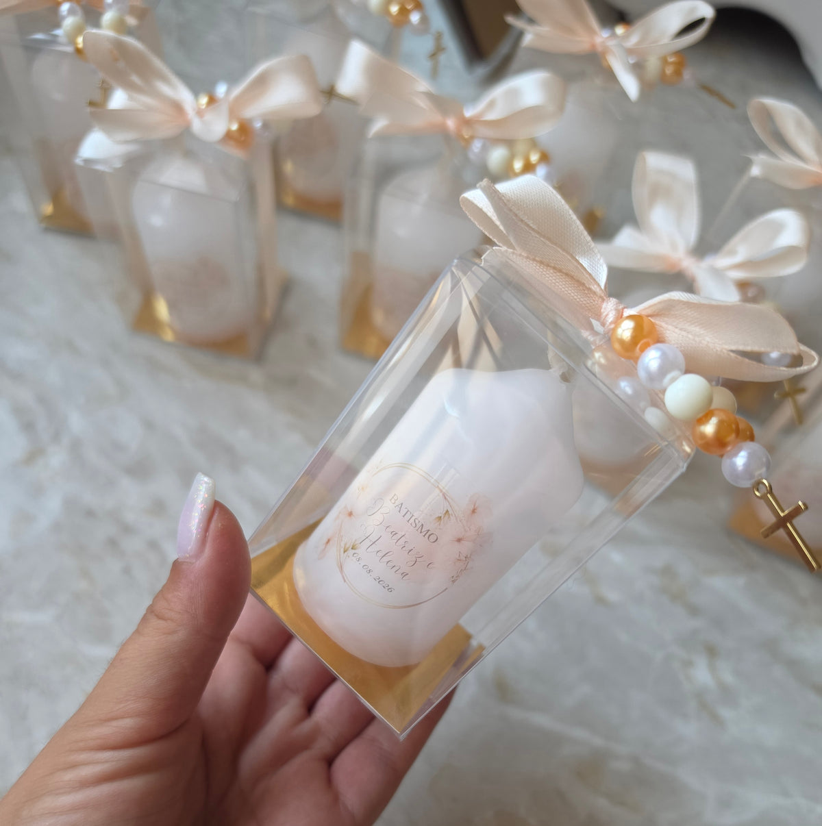 Vela personalizada em caixa com mini dezena 🌸