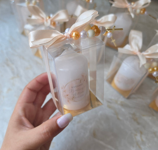 Vela personalizada em caixa com mini dezena 🌸