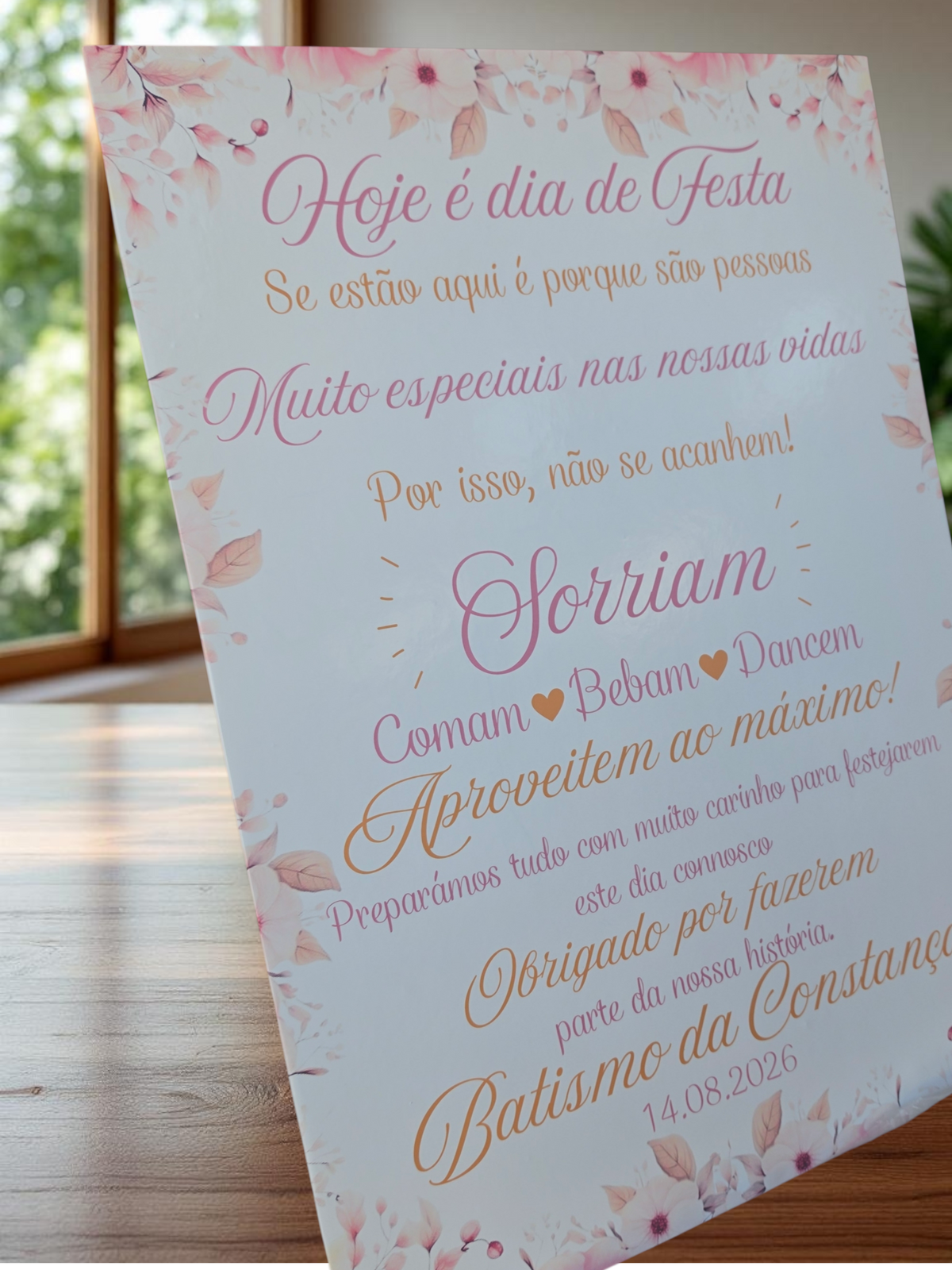 Placa boas vindas floral 🌸