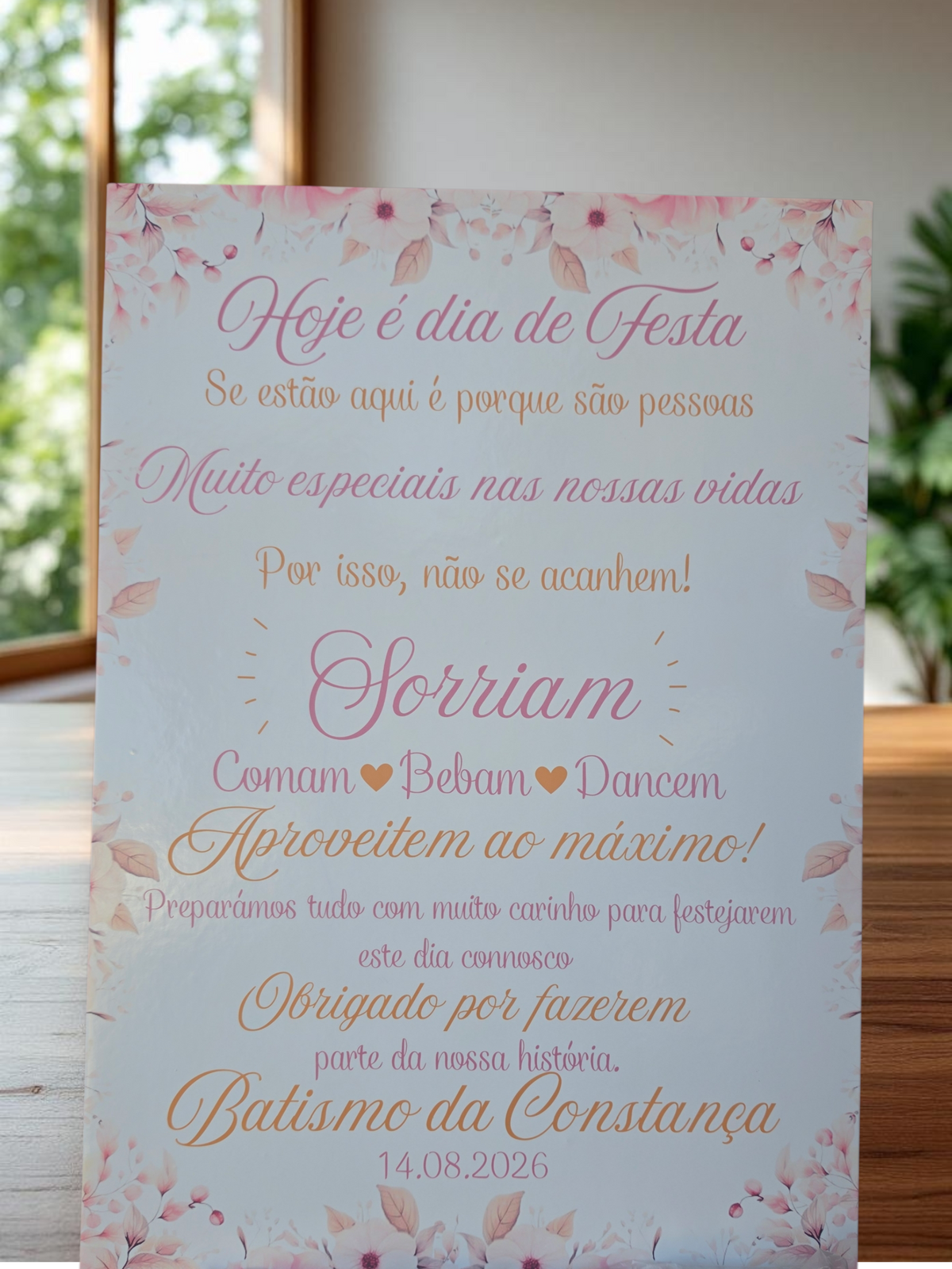 Placa boas vindas floral 🌸