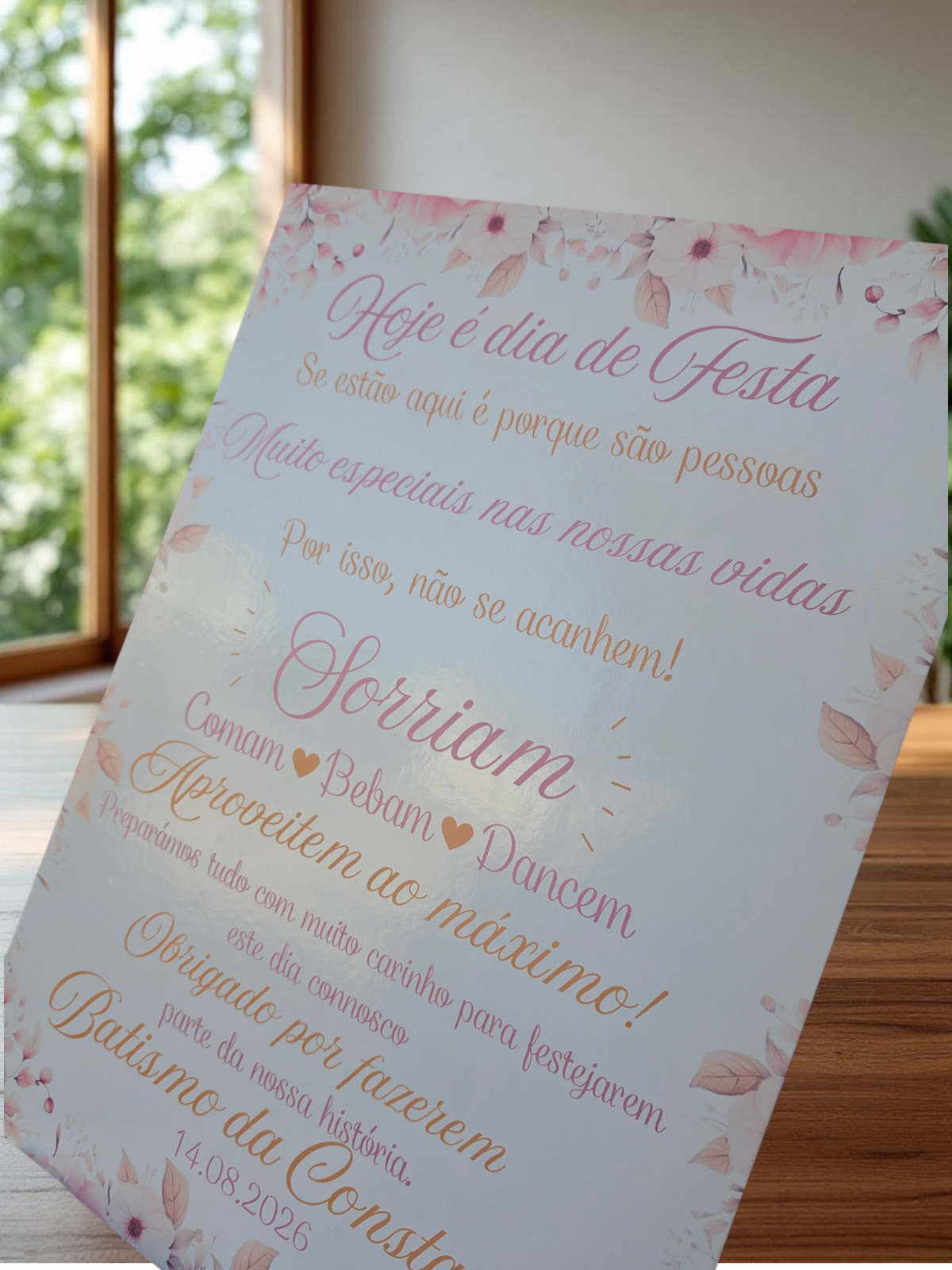 Placa boas vindas floral 🌸