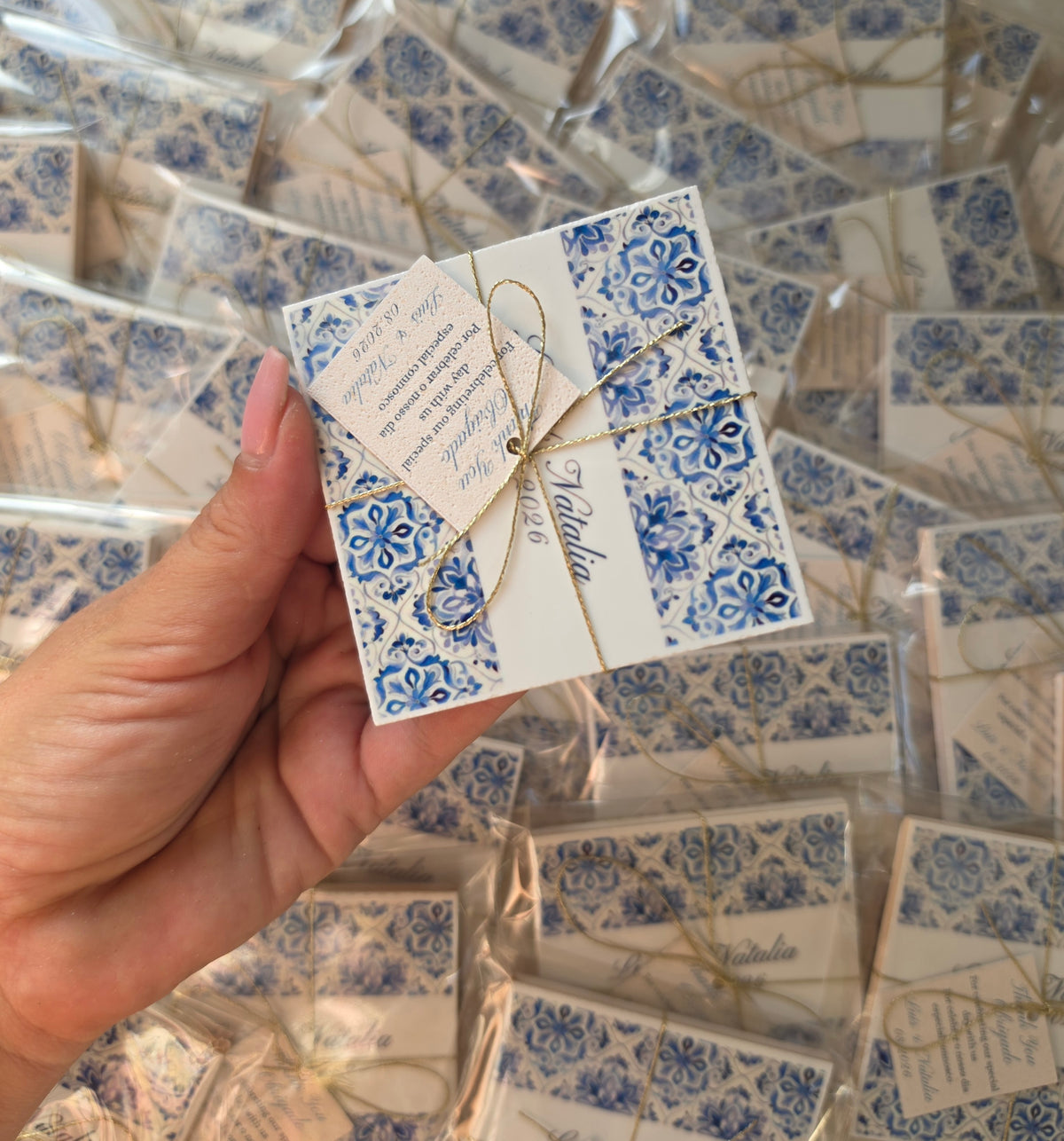 Mini azulejos estilo português com íman 💙