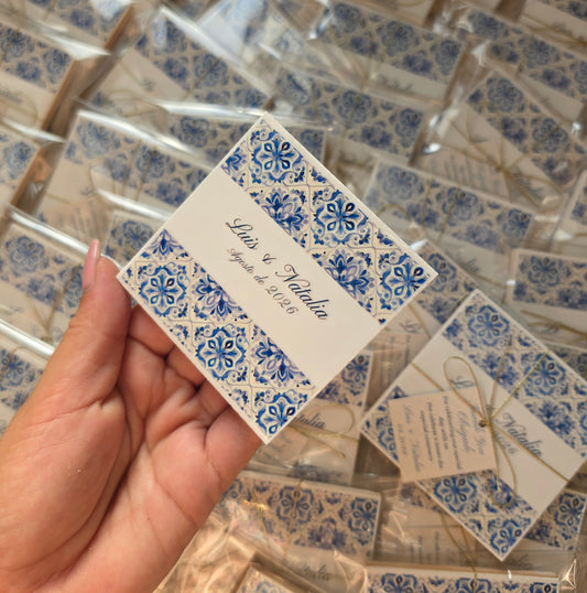 Mini azulejos estilo português com íman 💙