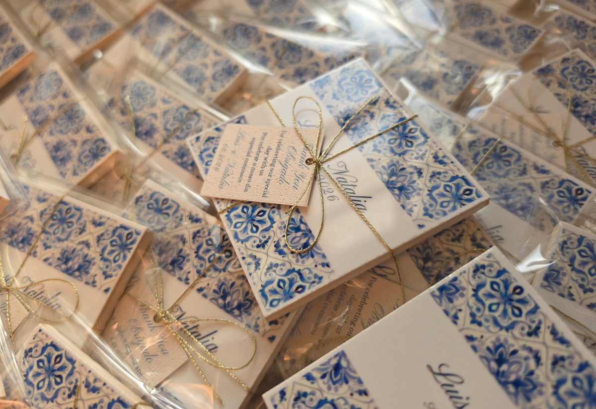Mini azulejos estilo português com íman 💙