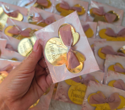 Íman Minnie acrílico dourado espelhado 🌸
