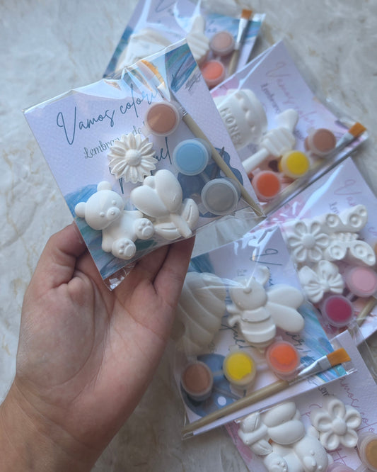 Kits gesso para colorir variados 🤍🩷🩵