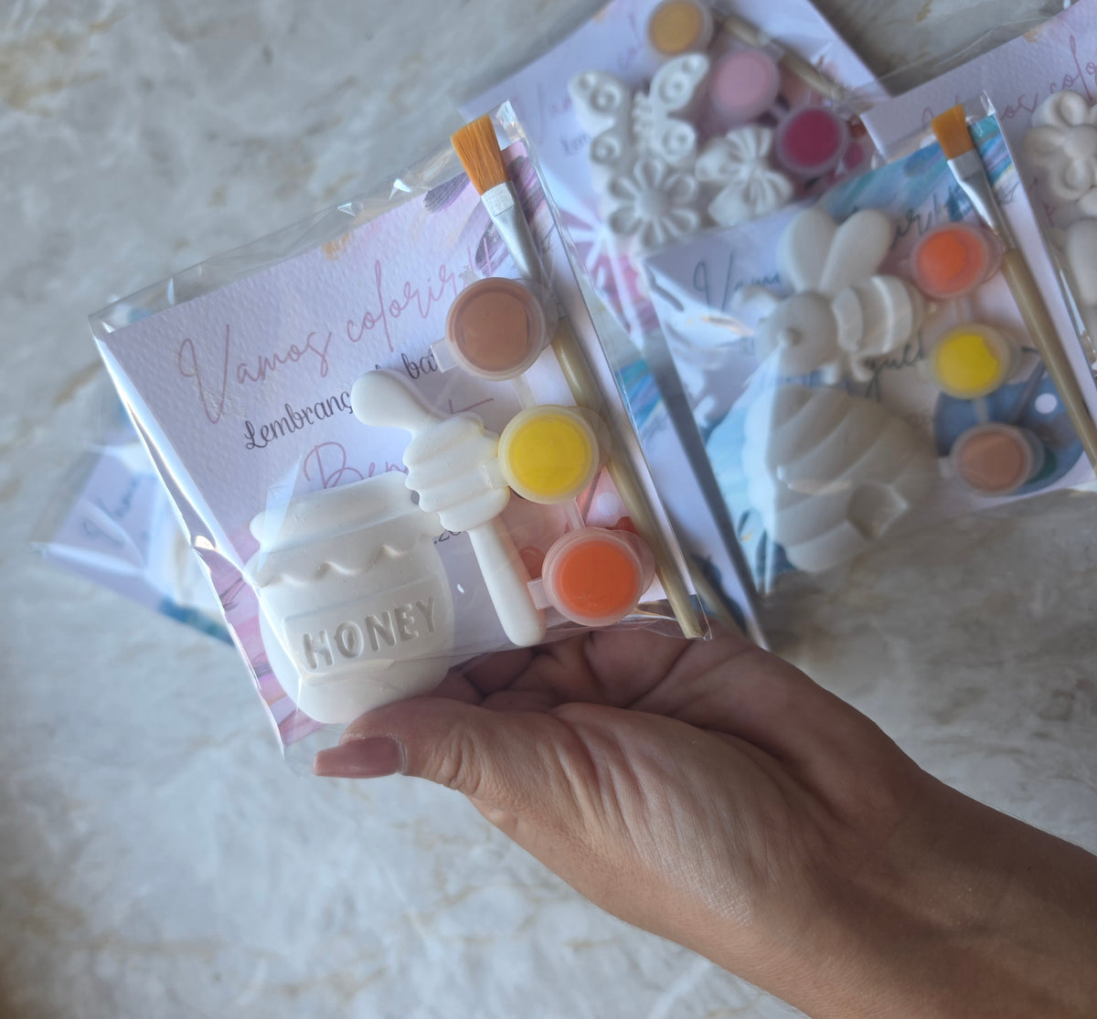 Kits gesso para colorir variados 🤍🩷🩵