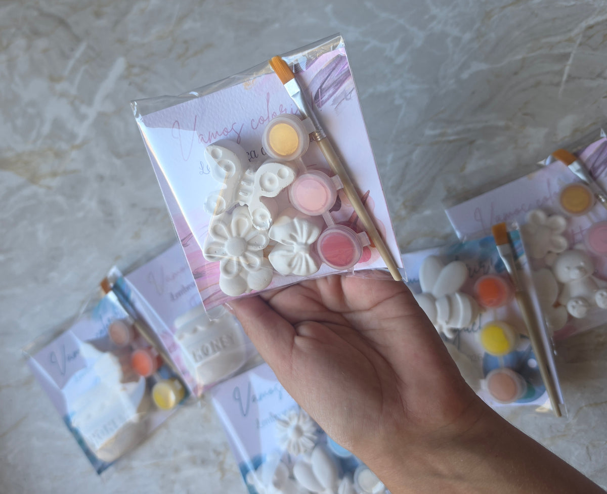 Kits gesso para colorir variados 🤍🩷🩵