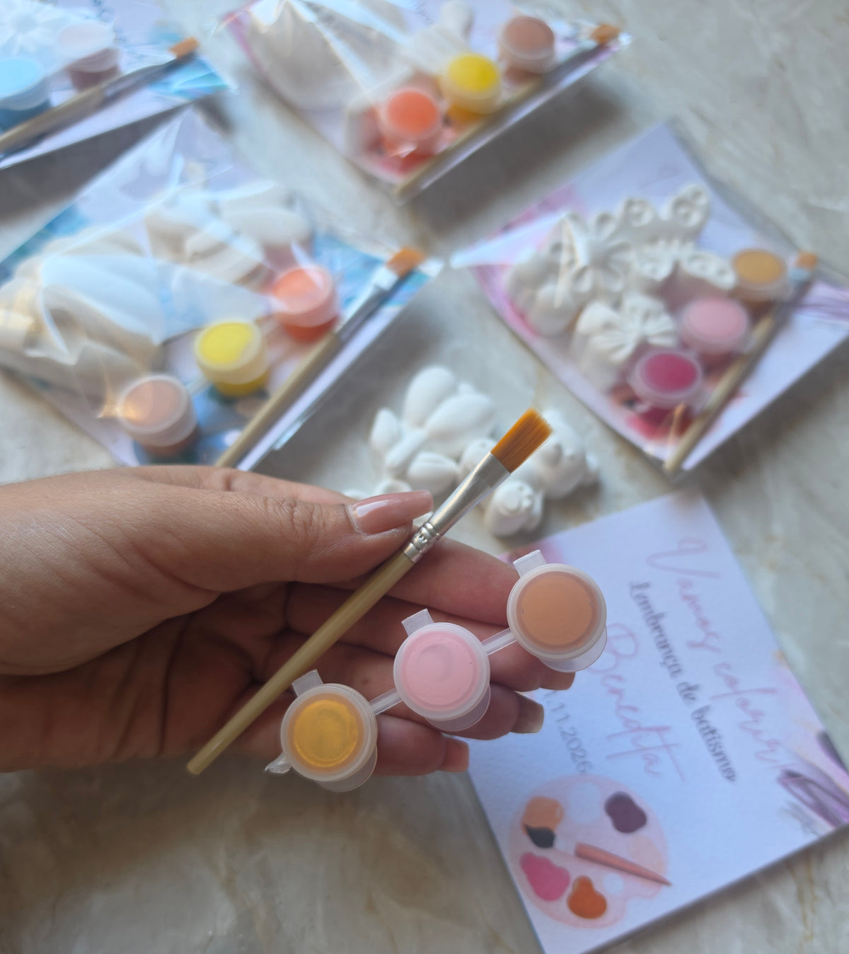 Kits gesso para colorir variados 🤍🩷🩵