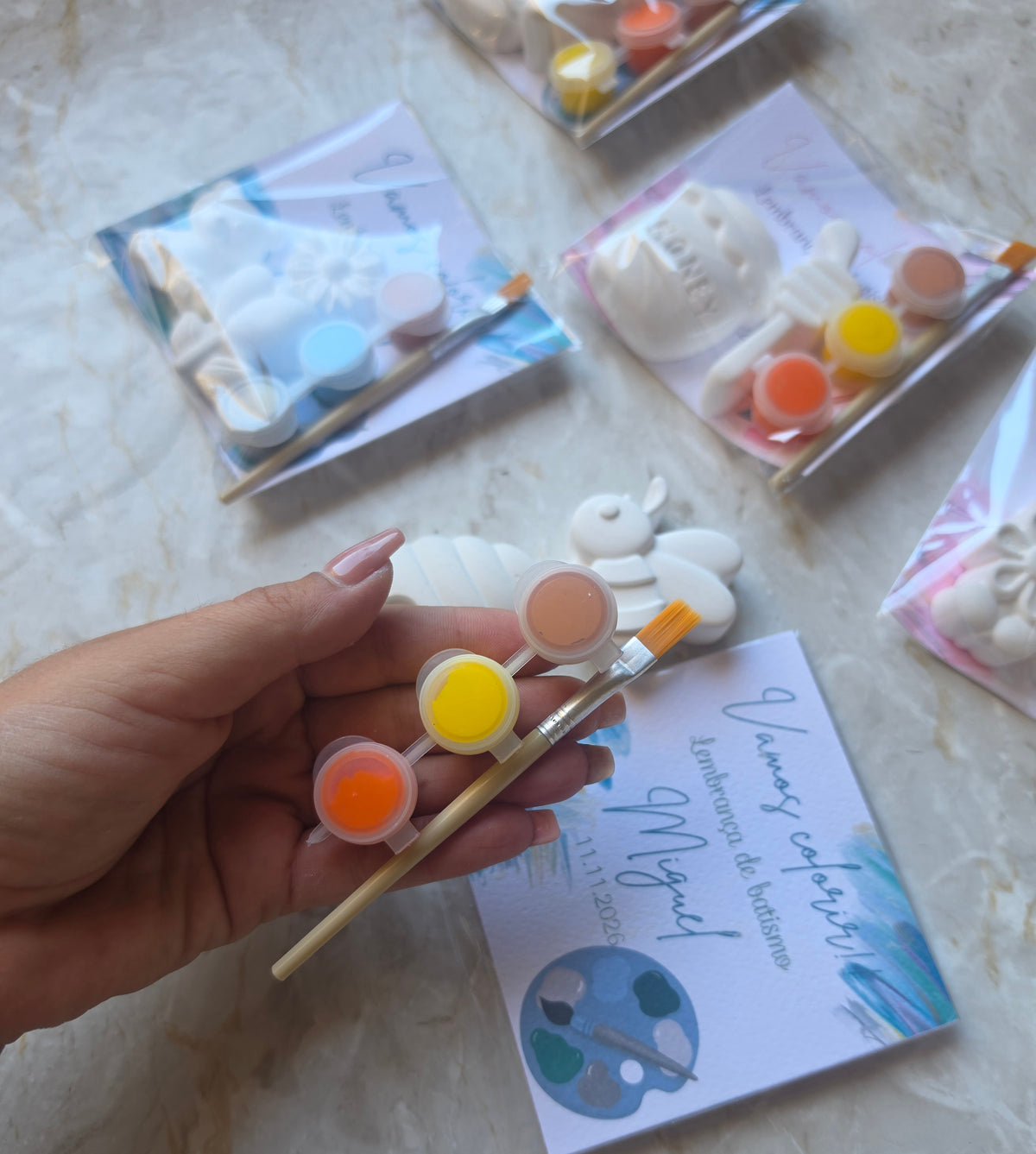 Kits gesso para colorir variados 🤍🩷🩵