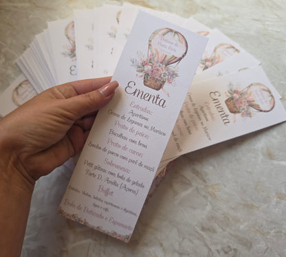 Menu personalizado "balão de ar quente"