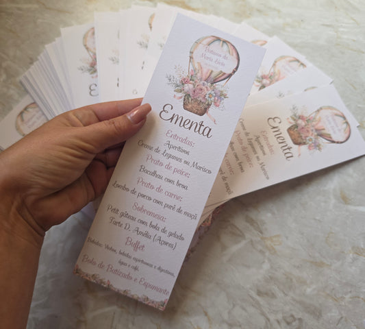Menu personalizado "balão de ar quente"