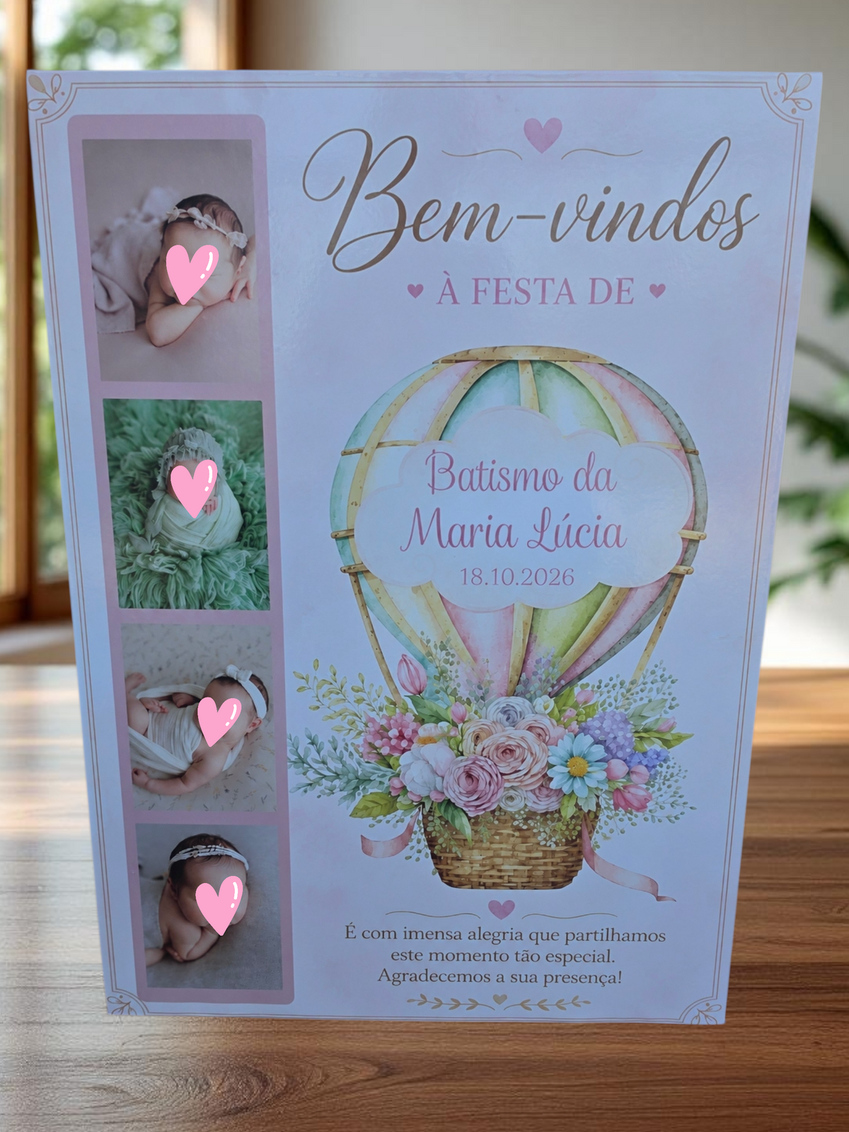 Placa de boas vindas com fotos 🎀