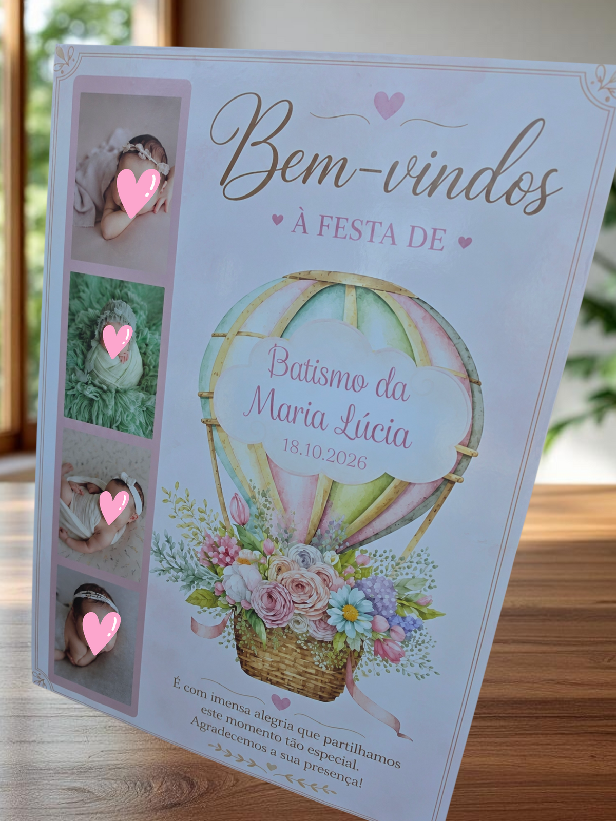 Placa de boas vindas com fotos 🎀